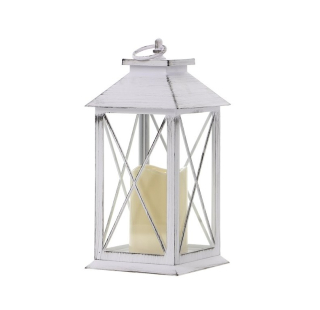 Biely LED lampáš TIMER 31 cm