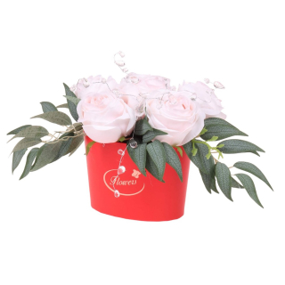 Flowerbox ružové ruže 20 cm
