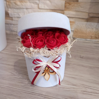 Valentínsky box ruže 20 cm