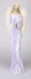 Fialová soška anjela Alina 38 cm